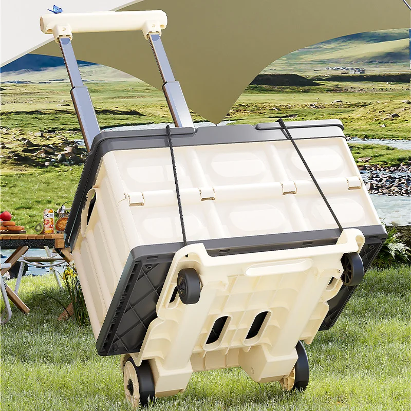 Luggage pull rod pickup small cart folding household portable cargo handling trailer shopping grocery cart