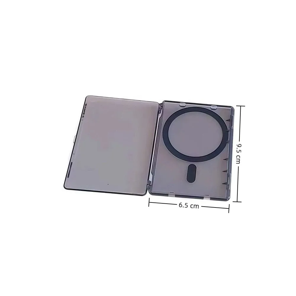 MagSafe 카드 슬리브용 투명 케이스 초박형 충격 방지 마그네틱 스탠드 카드 홀더 사이드 푸시 애플/아이폰용 경량