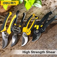 DELI Durable Pruning Shear Garden Tools Safety Labor saving High Carbon Steel scissors Gardening Plant Sharp Branch Pruners 1