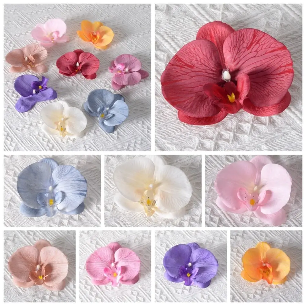 Artificial flowers Simulated Silicone Cotton 3D Printing Butterfly Orchid Handmade Accessories Wedding Decoration DIY
