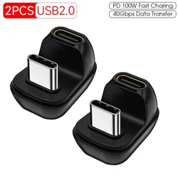 High - Speed USB C 180 - Degree Angle Adapter with 100W Fast Charging Capability (2pc USB2.0 silvery)