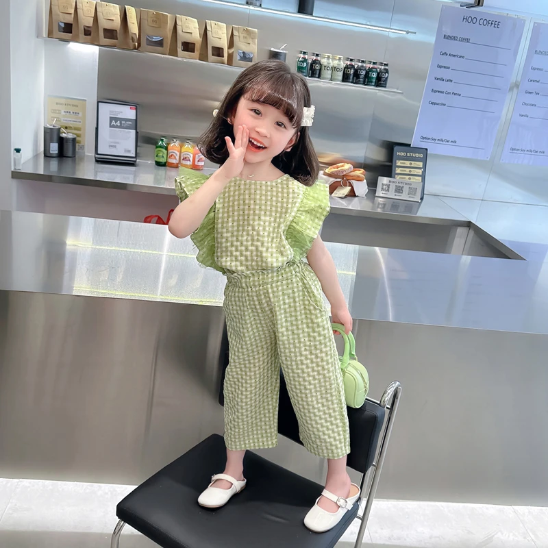 Kids Summer Clothes Vest + Short Girls Clothing Casual Style Children