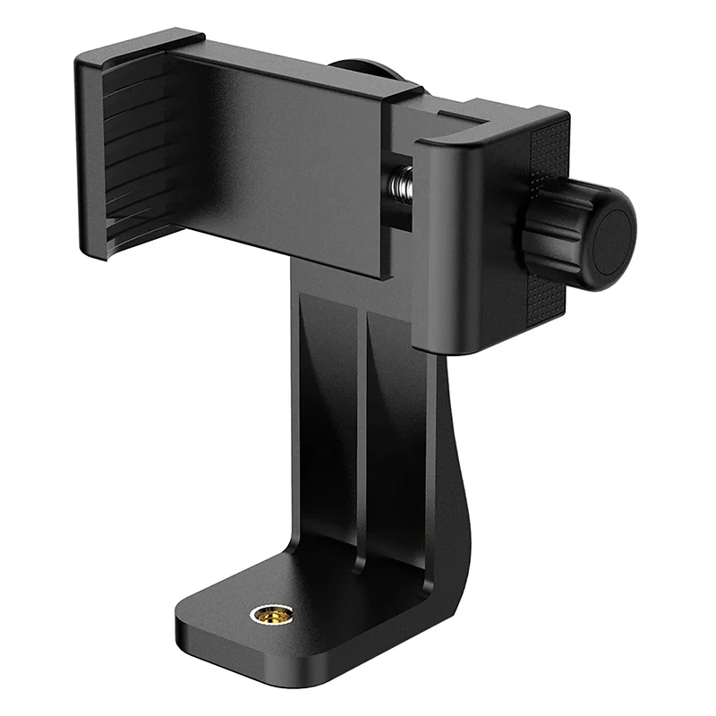 Phone Tripod Mount 360 Degrees Mobile Phone Clip Compatible with 1/4 Screw Cellphone Holder for iPhone
