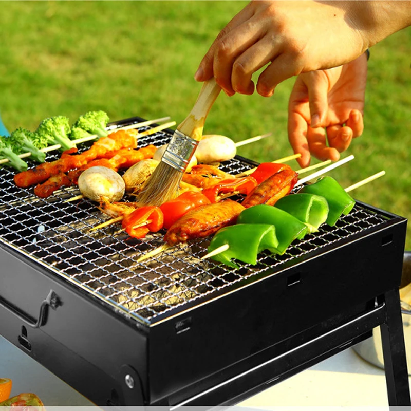Mini Barbecue portatile pieghevole griglia a carbone per cucinare  all'aperto campeggio picnic strumento per accessori per Barbecue da 13.8  pollici