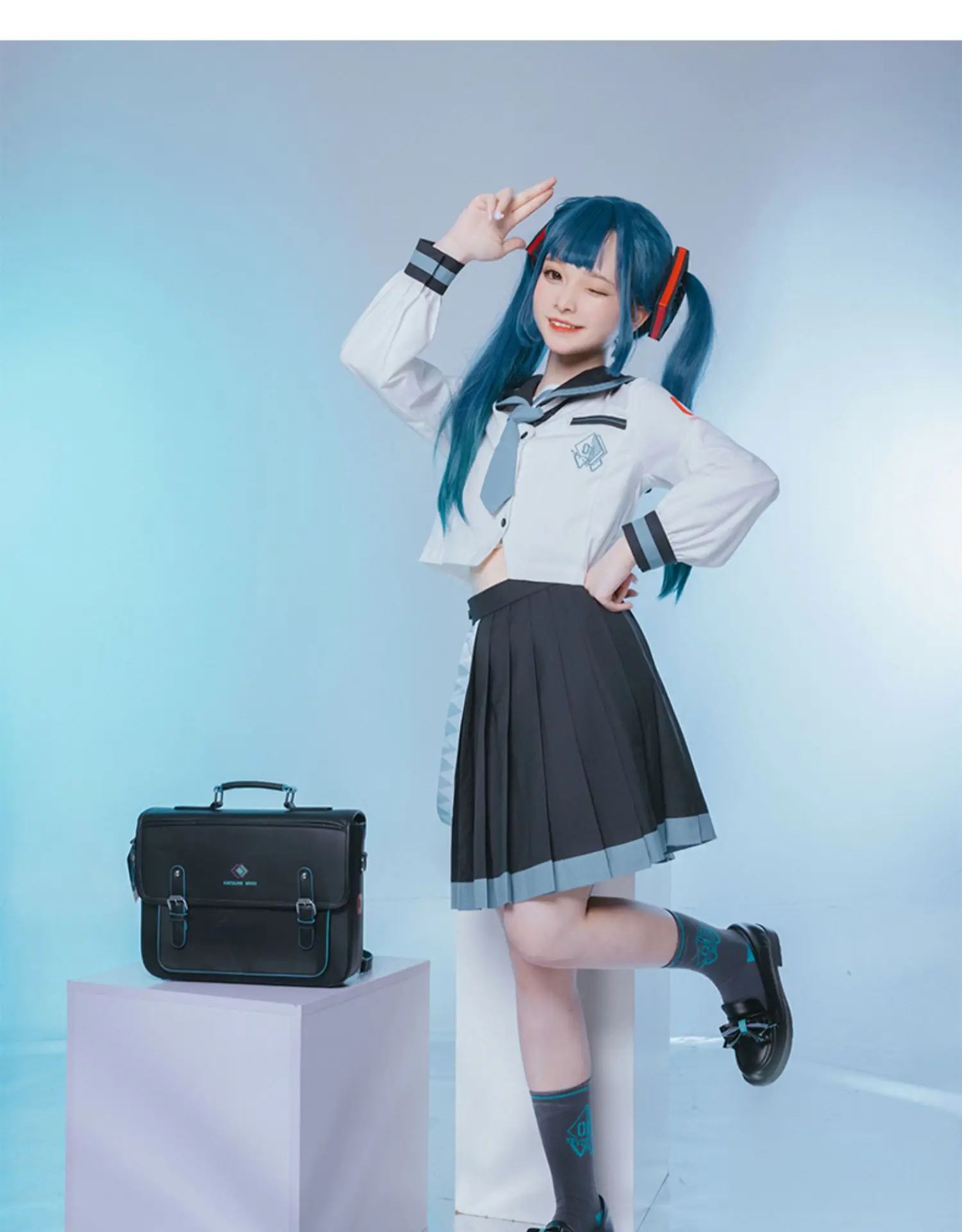

Japan School Girl Uniform Anime Miku Cosplay Shirt Blouse Top Pleated Short Skirt Dress Navy Sailor Suit Women School Costume