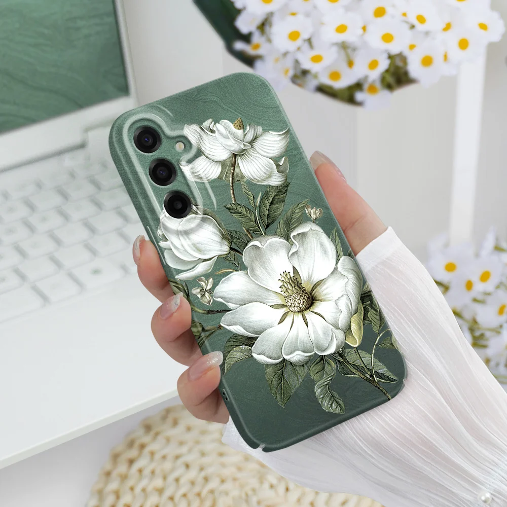 Elegant Magnolia Design Phone Case - Premium Hard Cover with Protective Film