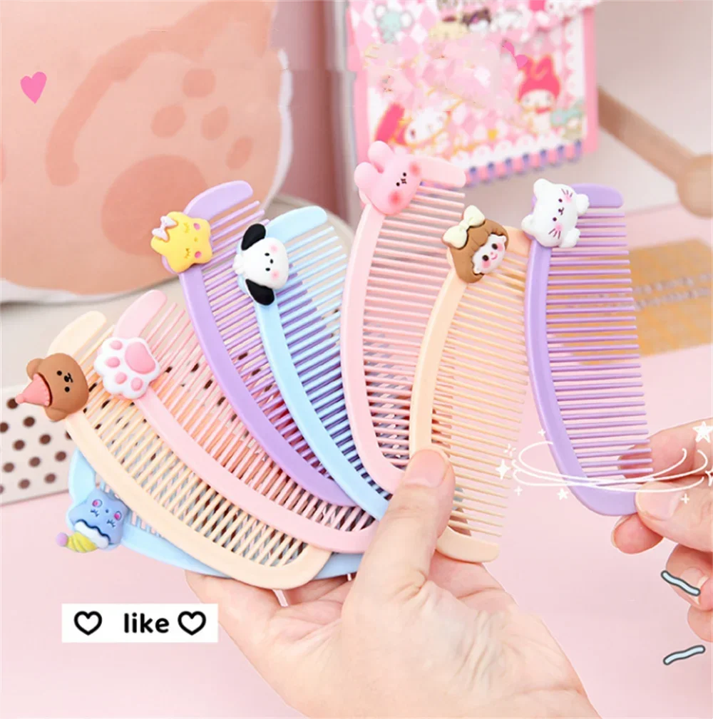 Portable Cartoon Mini Crescent Comb Children's Small Comb Student Carrying Plastic Hairdressing Anti-static Small Gift hair brush comb,baby hair comb