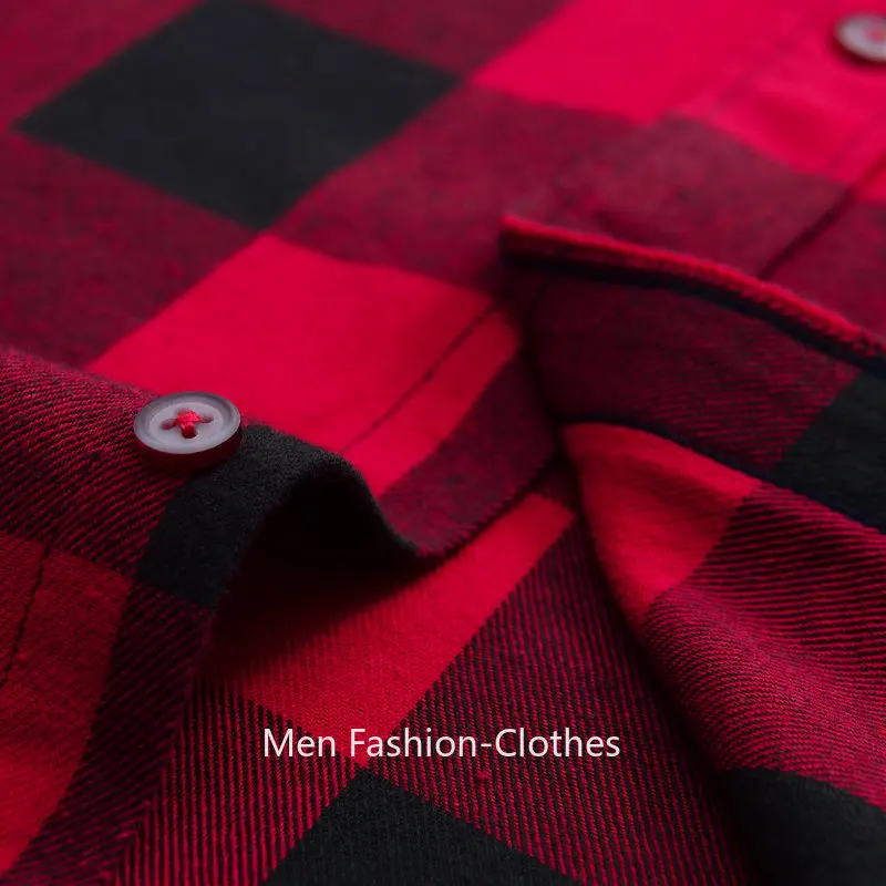 2024 100% Cotton New Male Casual Long Sleeve Warm Man Clothes Flannel Plaid Shirt Men Plus Size 3XL 4XL
