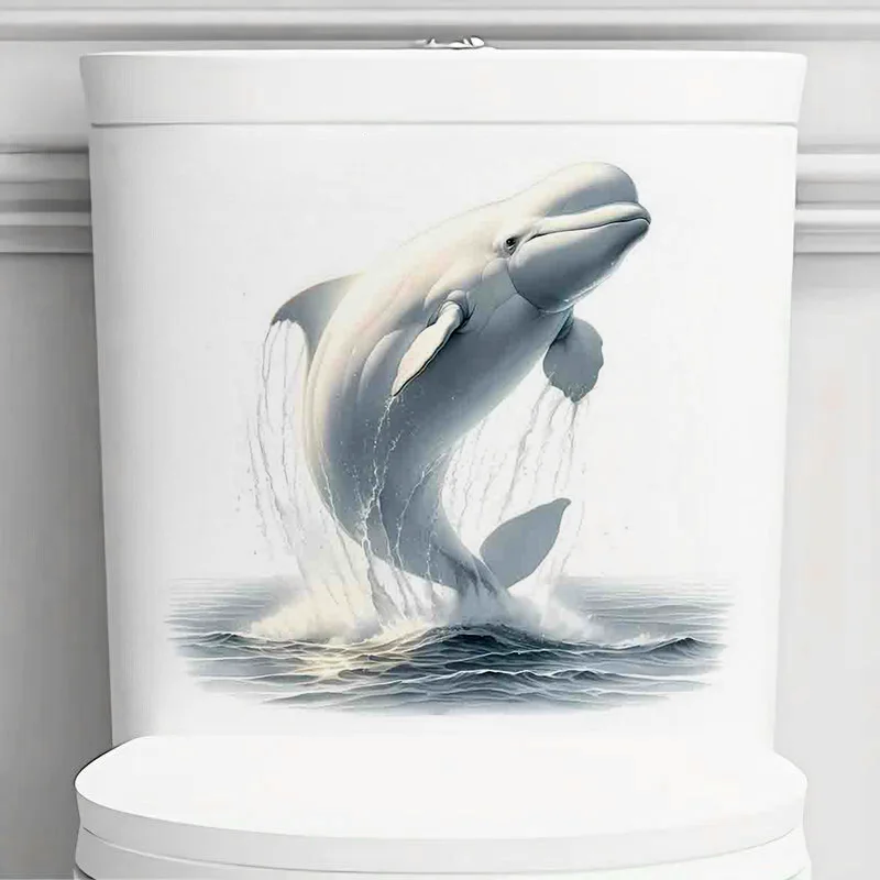90627# Beluga Whale Wall Decal Reusable Sticker for Living Room Aesthetic Room Decoration Easy to Beautify Your Home