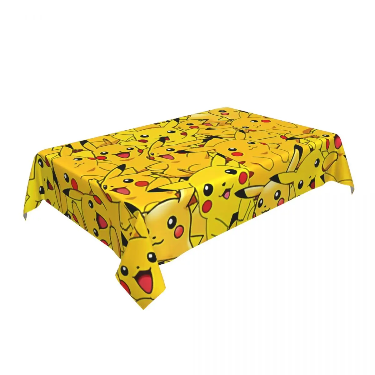 Custom Rectangular Pikachus Anime Cartoon Video Games Tablecloth Fit 40"-44" Elastic Edge Table Cloth Table Covers 2