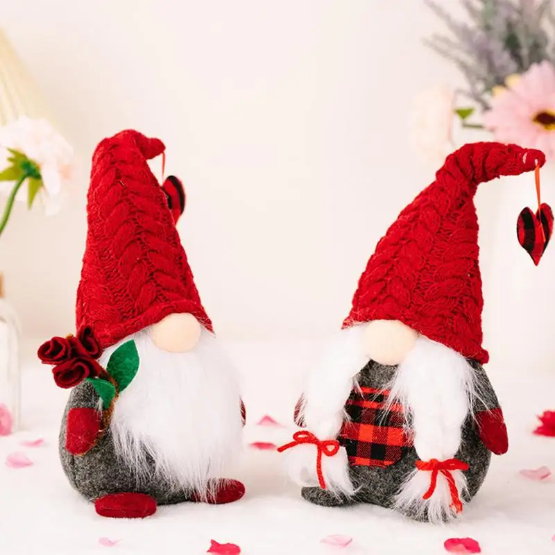 

Valentines Day Gnomes Handmade Valentine Gnomes Gnome Valentines Day Decorations Plush Tomte With Rose And Heart Holiday Stuffed