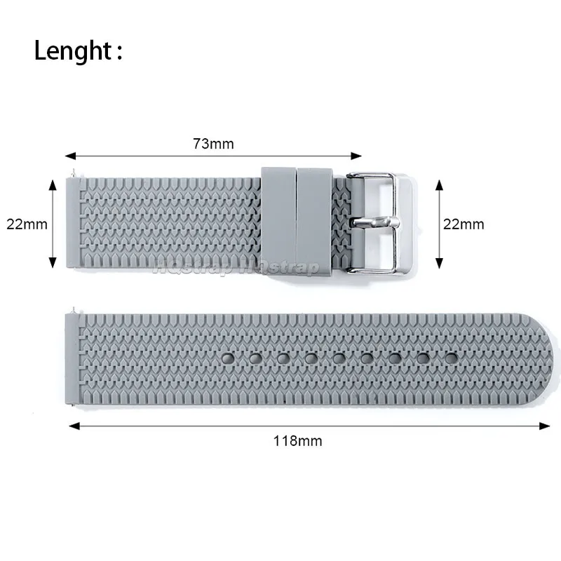 Silicone Sport Watch Band - Soft Rubber Strap with Quick Release