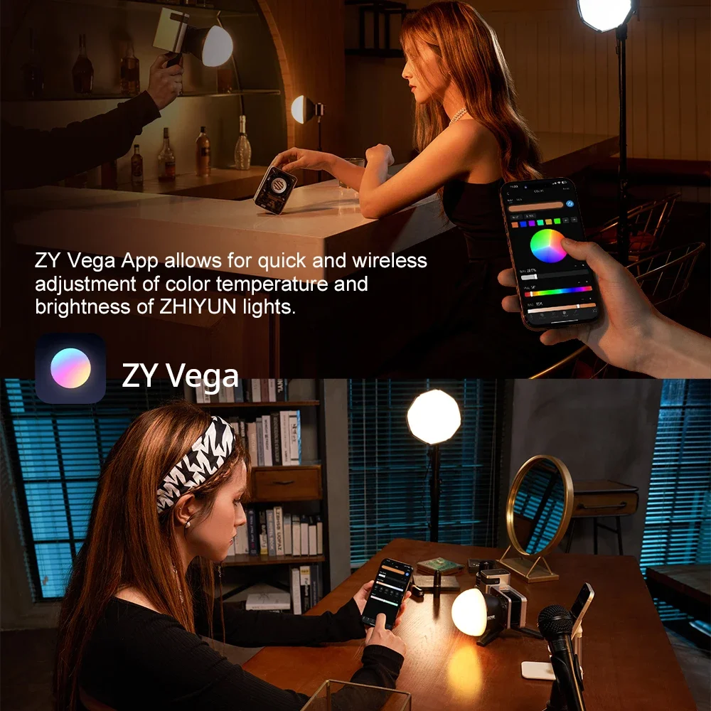 ZHIYUN MOLUS 포켓 비디오 조명 LED 필 램프 휴대용 사진 조명, X60 X60RGB 60W RGB COB 라이트