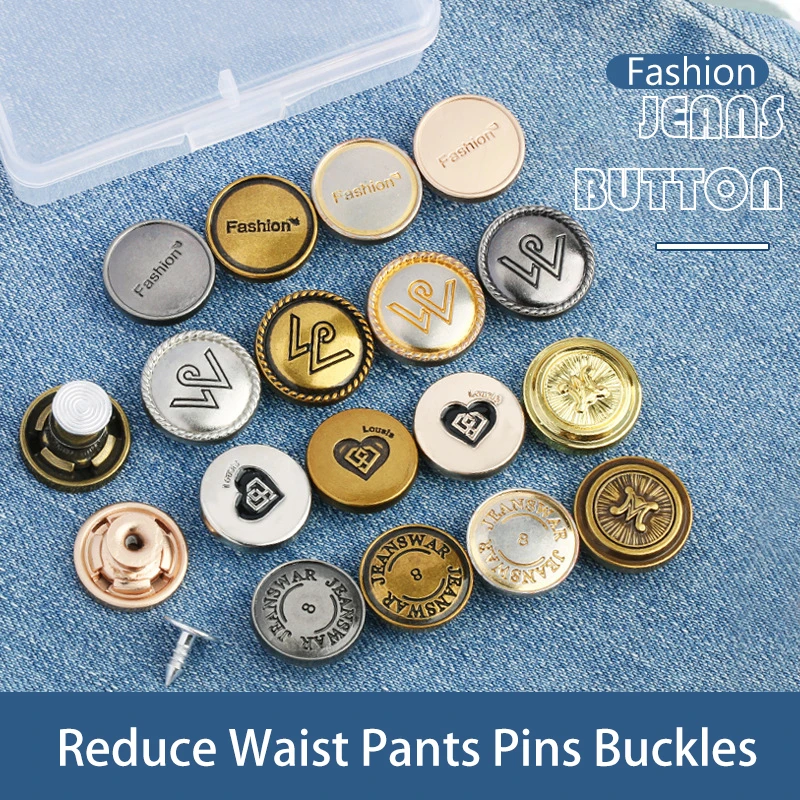 Brass Jeans Button Fasteners with Aluminium Back Pin (Pack of 10