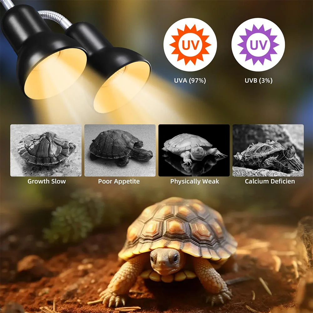 Turtle Calcium Supplement Lamp Lizard Heating Lamp E27 Reptile Shower Clip-on Lampshade Feeding Box Lighting Supplies