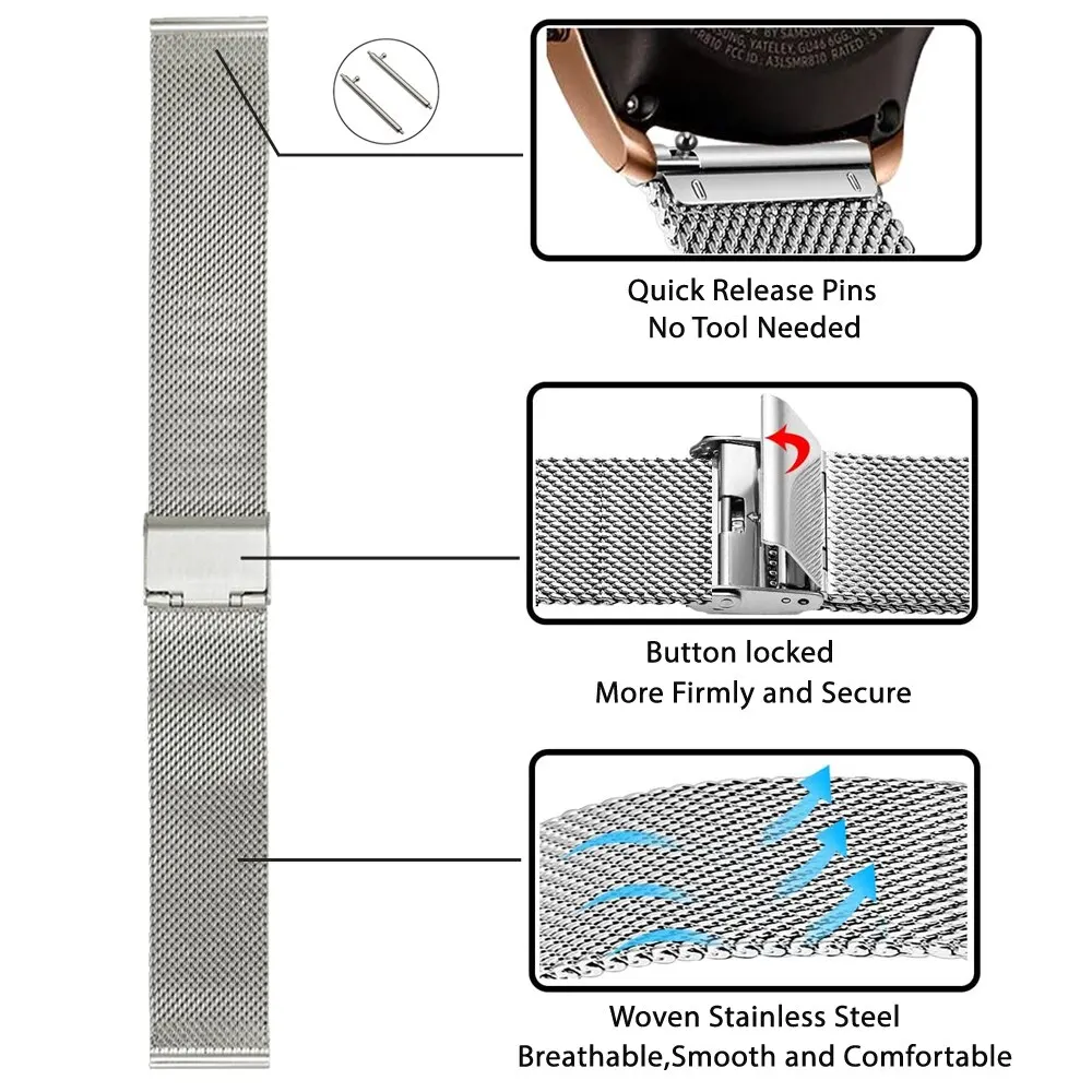 Elegant Milanese Loop Strap - Timeless Stainless Steel Mesh Bracelet for Smartwatches (22mm/20mm)
