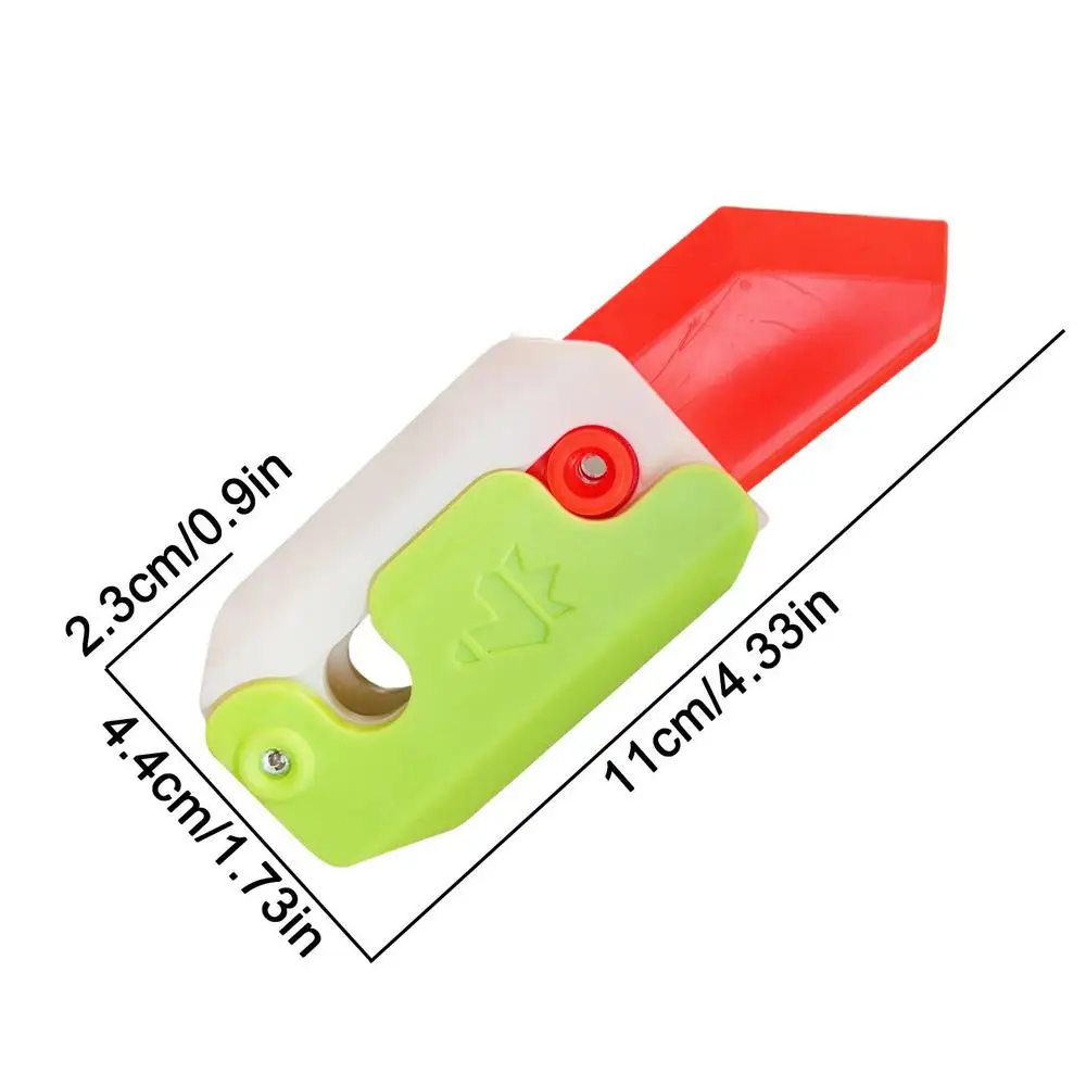 Mini Cartoon Radish Knife 3D Printing Gravity Cub Jumping Small Radish  Knife Model Decompresstion Toy Gift for Kids Boyfriend