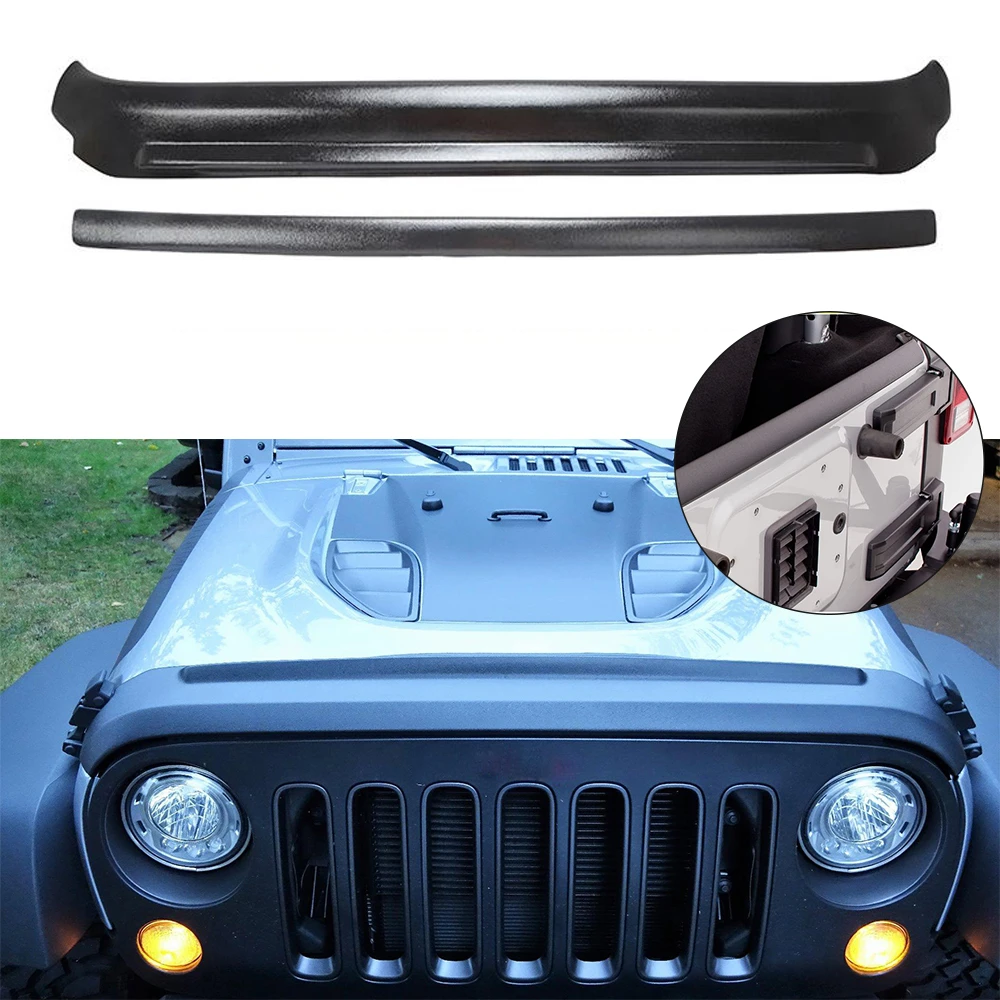 A Set Front Hood Bug Stone Chip Deflector Guard For Jeep Wrangler Jk