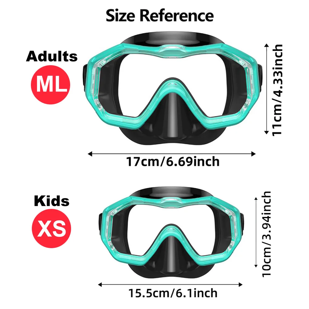 3 Windows Snorkeling Diving Mask snorkeling diving mask diving mask Three-Lens Panoramic Wide View HD Adjustable For Adults and Kids