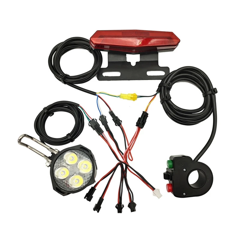 

Electric Latest 24V/36V/48V/60V Headlight Front Tail Rear Warning Lights LED Night Spotlight Cycling Ebike Part