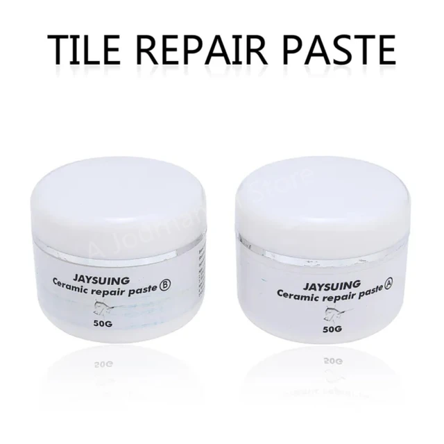 Tub Tile Repair Kit Porcelain Crack Chip Ceramic Floor Repairing Cream  Paste 30/50g 2 Pieces Adhesive Tile Repair Agent