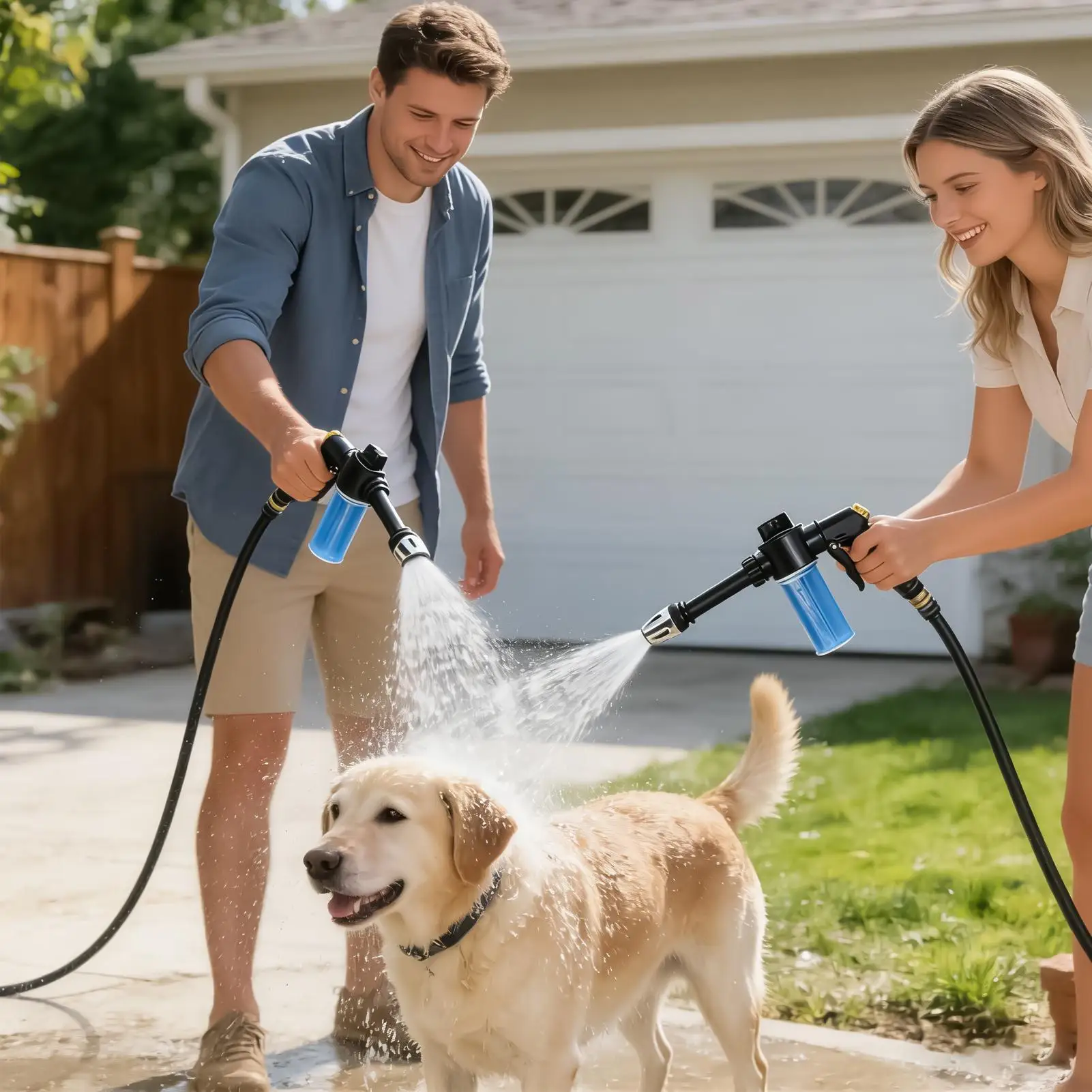 자동차 폼 스프레이어 고압 세척기(디스펜서 병 포함) 조절 가능한 노즐 자동차 비누 스프레이어(자동차, 트럭, 정원, 태양광용)