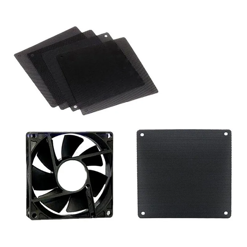 5PCS 30/40/50/60/70/80mm Cuttable Black PVC PC Fan Dust Filter Dustproof Case Computer Mesh Cooling Ultra Fine Dustproof Cover 5pcs black computer 9cm 12cm 14cm dust cover computer mesh heat dissipation ultra fine dust cover