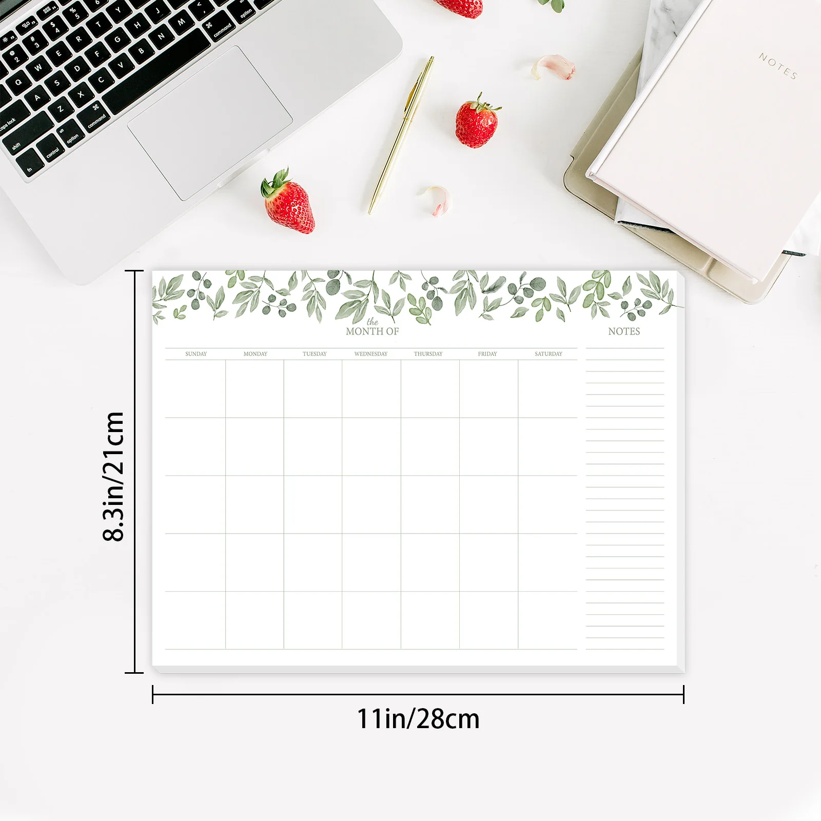 Undated notepad A4 monthly weekly daily planner notes school office household supplies 24 sheets