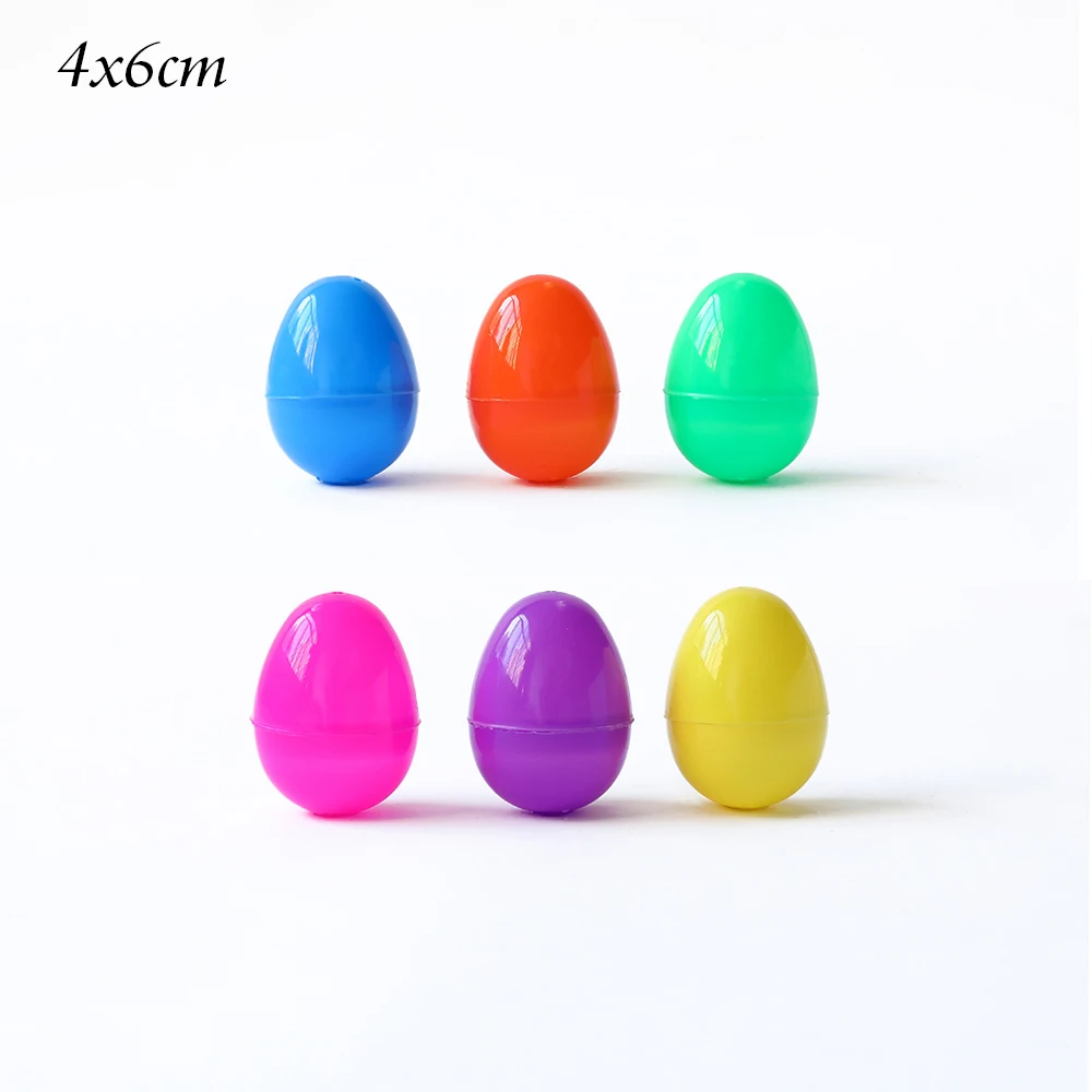 Milaloko 48 Pz Uova di Pasqua Riempibili, Uova di Plastica Vuote Colorate Bright per Caccia di Pasqua, 4 x 6 cm