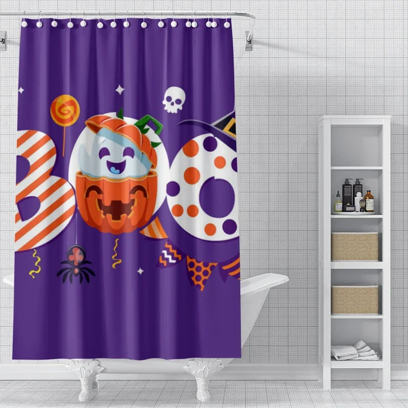Britown Duschvorhang Halloween – Blumenmuster Vintage, Doppellagig Wasserdicht, Mit Durchsichtigem Fenster & Snap-In-Futter, 180 X 71 Zoll