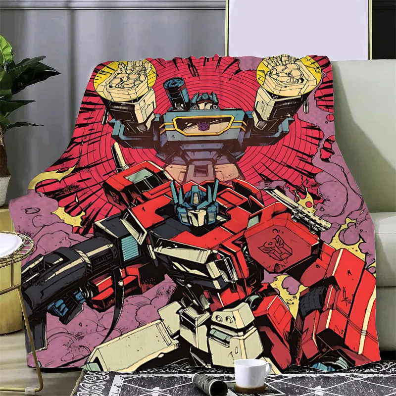 Anime Transformers G1 Car Robot Printed Blanket Picnic Blankets Warm Blanket Soft Comfortable Blanket Home Travel Birthday Gift 3