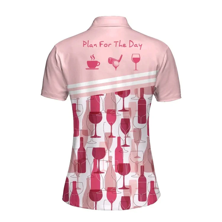 Kaffee Golf Wein Nahtlose Muster 3D Gedruckt Mode Polo Shirt Männer Frauen Kurzarm Sommer T-shirt Geschenk Für Golfer POP03 – Detail 30