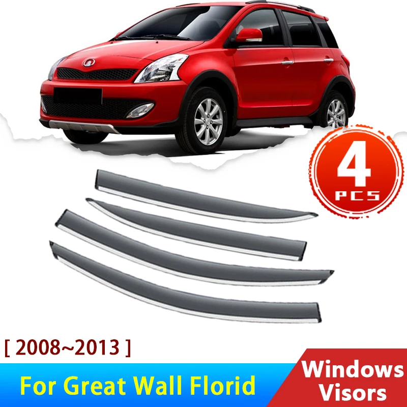 Deflectors for Great Wall Florid Cross 2008~2013 2012 2010 Acessories Car Windowa Visors Rain Eyebrow Guard Auto Protector Cover