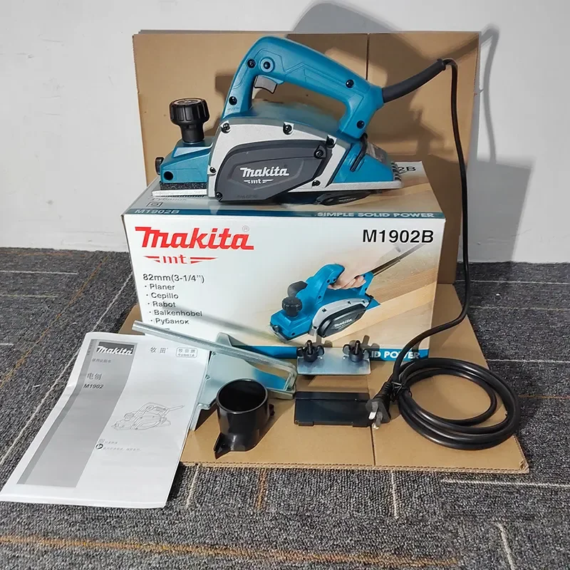 

Makita M1902B Electric Planer 16000RPM Multifunctional Wood Cutting Handheld Powerful Tool Adjustable Cut Depth Household Tool
