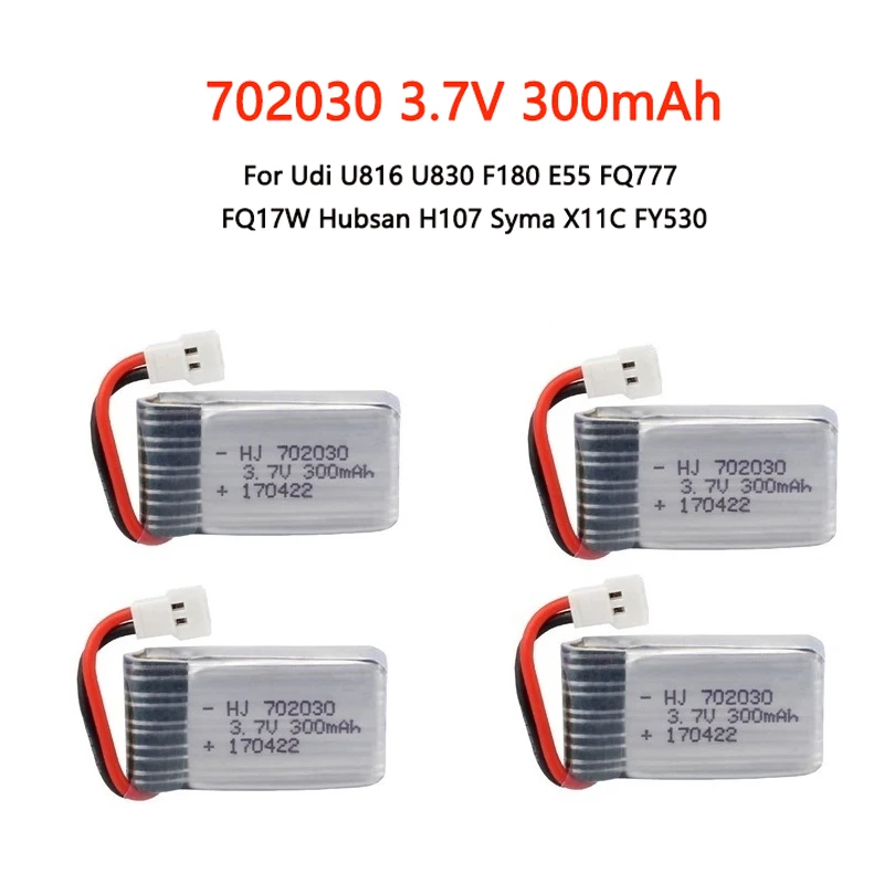 Аккумулятор Lipo 3 7 в 300 мАч для FQ777 FQ17WUdi U816 U830 F180 E55 Hubsan H107 Syma X11C FY530 | Электроника