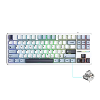 AULA F87Pro Mechanical Keyboard 2.4g/Usb/Bluetooth Tri Mode Wireless 87 Key 5 Layer Silencing Filling Suitable For Gaming+Typing 14