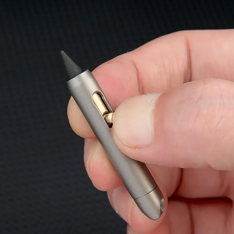 Metal Inkless Pen Titanium Alloy Forever Everlasting Pencil Desk Decor Pocket Pen For Writing Unique Keychain Pendant School metal pen