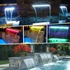 Acrylic Wall Mounted 60cm 90cm 120cm Swimming Pool Cascade Blade RGB Waterfall Sheer Descent For Pool And Pond Decoration 6