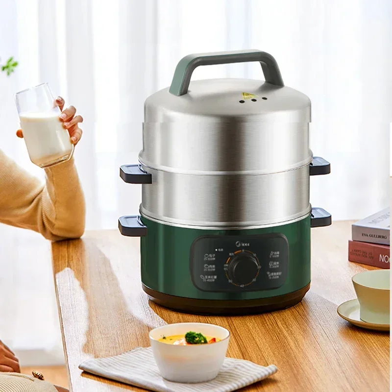 New 1500W Electric Food Steamer Small Three-layer Automatic Multi-steamer Large-capacity Steamed Bun Steamed Vegetable Artifact