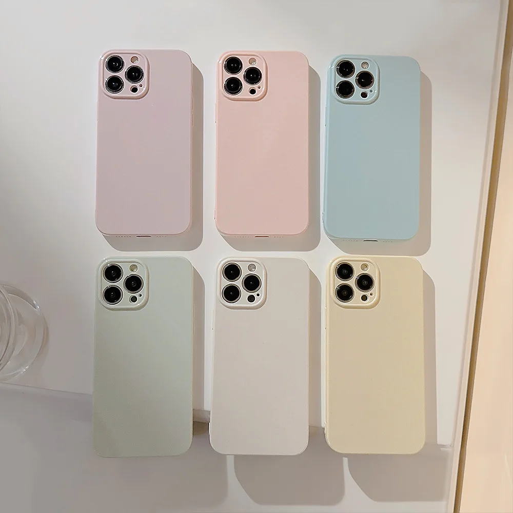 Soft Candy Color Shockproof Phone Case For iPhone 17 16 15 14 13 12 11 Pro Max Plus Plain Silicone Bumper Full Cover 4