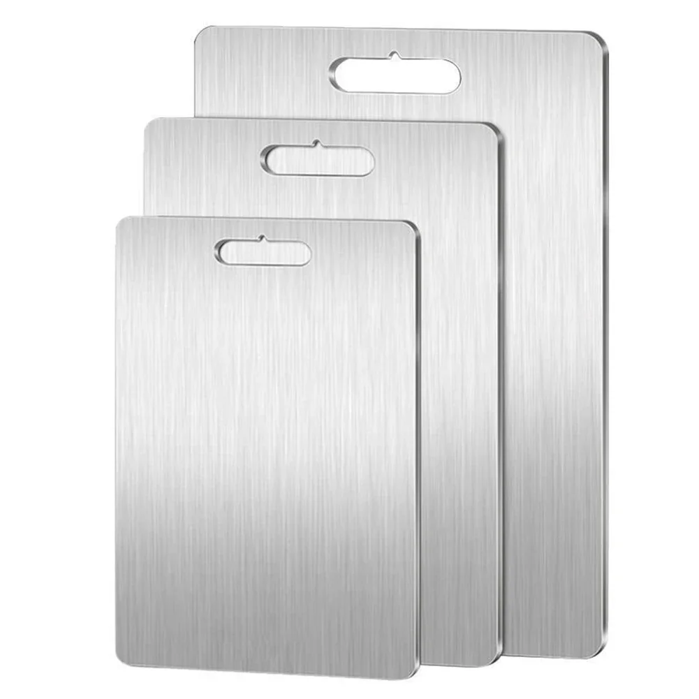 

Stainless Steel Cutting Board Kneading Dough Chopping Board Double Sided Heavy Duty Cutting Board For Home Kitchen