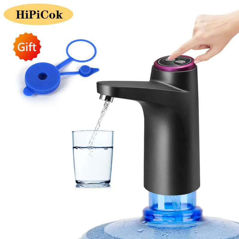 HiPiCok Electric Water Dispenser with Universal Bucket Cap Water Bottle Pump USB Automatic Water Pump for any Gallon Bottle 1