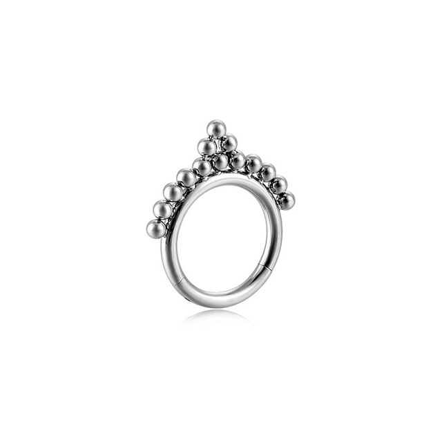 Nose Piercing Ring Hinged Segment Zircon Septum Piercing Clicker Opal Ear Cartilage Tragus Helix Lip Nariz Pircing Cuff Goth
