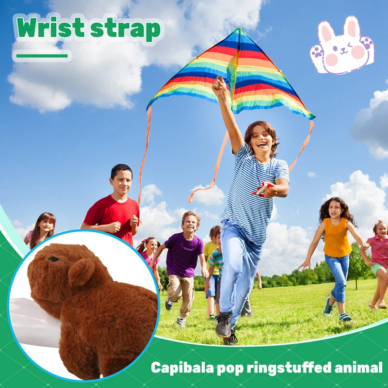 2PCS Capybara Clap Circle Toys Slap Snap Wrap Wristband Bracelet Capybara Plush Panda Circles Christmas Gift