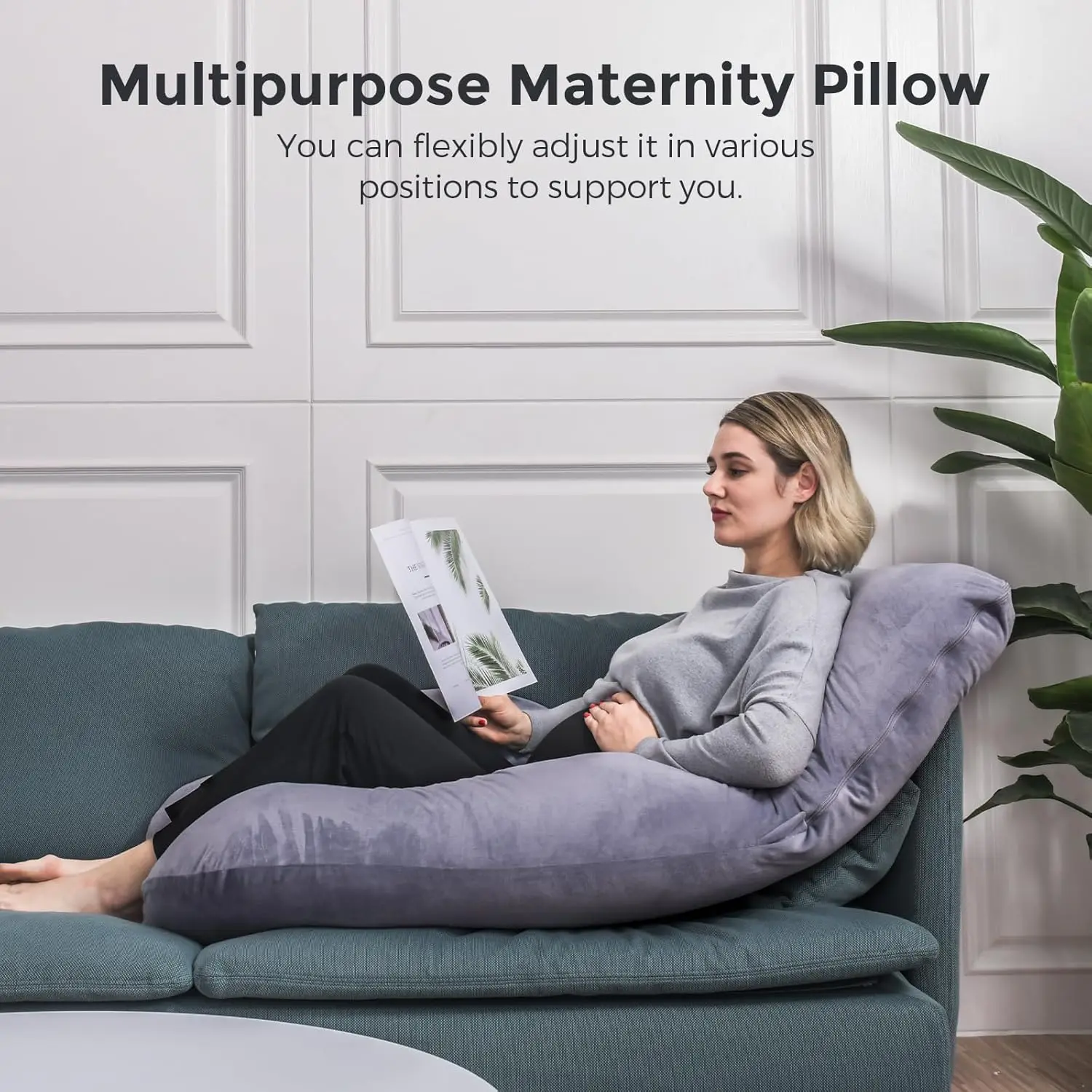 Pregnancy Pillows for Sleeping, U Shaped Full Body Maternity Pillow with Removable Cover - Support for Back, Legs, Belly, HIPS