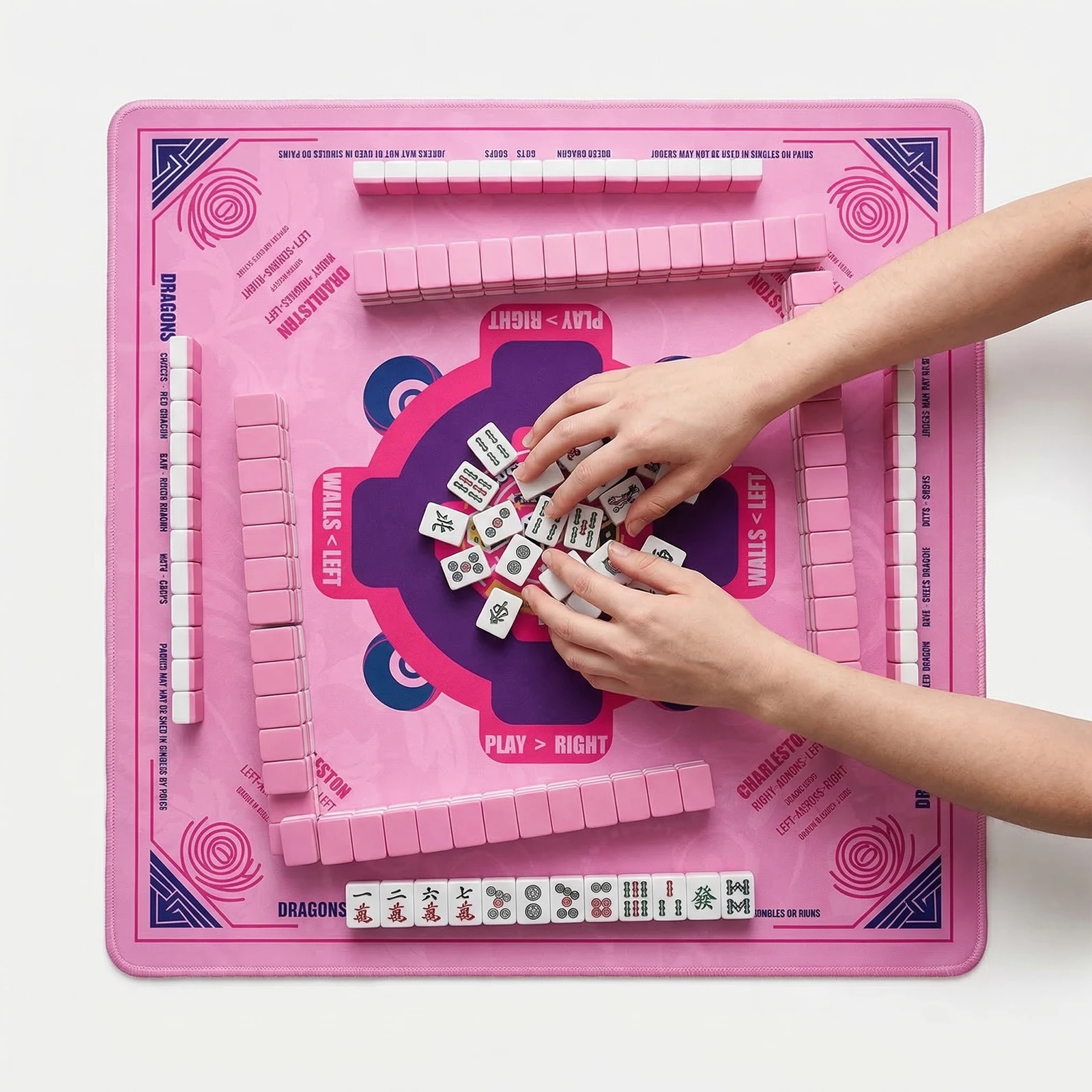 33x33인치 미국 마작 게임 매트 미끄럼 방지 마작 데스크탑 쿠션 포커/카드/도미노/보드 게임용 방수 매트