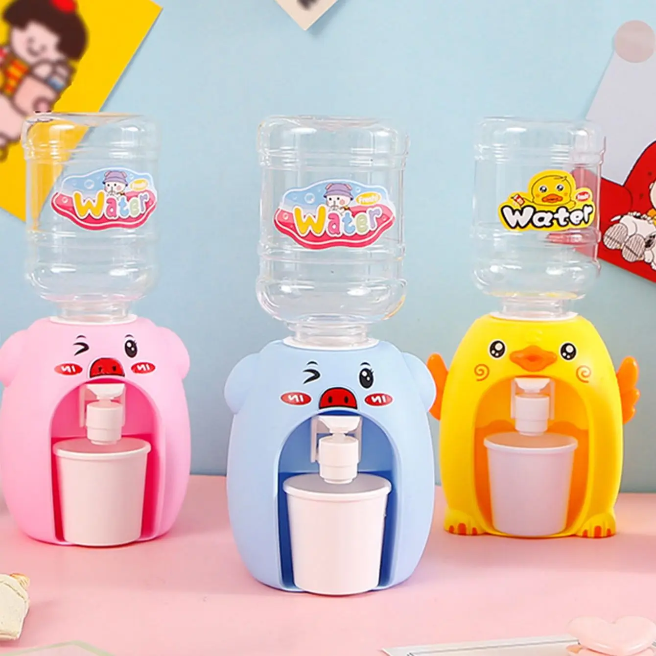 Water Dispenser Beverage Dispenser Mini Kitchen Simulation Toy Double Headed Water Dispenser Play House Toy