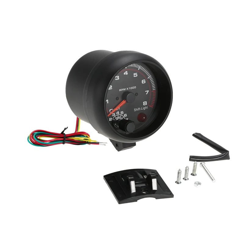 3.75'' Automobile Refitted Instrument Light Tachometer 0-8000 Pointer Tachometer 92mm Gauge Measure the RPM of Engine Tachometer Gauge Engine Tachometer Tachometer Meter