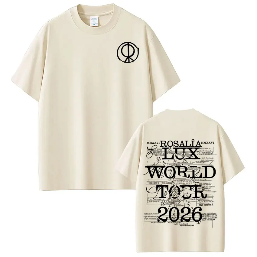 Sängerin Rosalia Lux Album 2026 Tour Print T-Shirt Herren Damen Mode T-Shirt Kurzarm Casual Baumwolle Harajuku Komfort T-Shirts