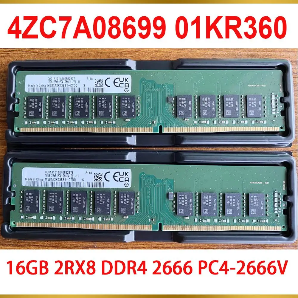 1 Pcs 4ZC7A08699 01KR360 For Lenovo RAM 16G 16GB 2RX8 DDR4 2666 PC4 2666V ECC UDIMM